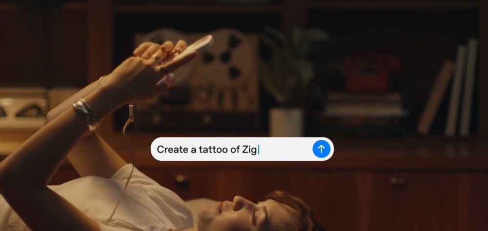 Someone typing: create a tattoo of Ziggy